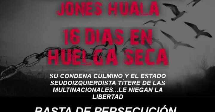 Nación Mapuche. Facundo Jones Huala: 16 días de huelga de hambre. Debió ser liberado este 26 de junio pero sigue preso del Estado Chileno