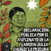 Declaración pública por el asesinato de la lamien Julia Chuñil Catricura y Cholito
